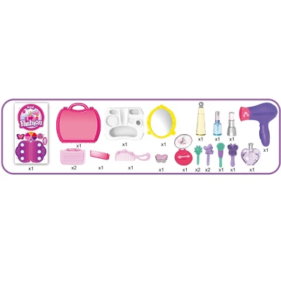 Link Worldwide Deluxe 21pc Princess Cosmetic Toy Beauty Dressup Playset Pretend Play Toy Set - Pink 4 Link Worldwide Deluxe 21pc Princess Cosmetic Toy Beauty Dressup Playset Pretend Play Toy Set - Pink - Image 2