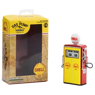 1954 Tokheim 350 Twin Gas Pump "Shell Oil" Yellow And Red "Vintage Gas Pumps" Series 12 1/18 Diecast Model By Greenlight 4 1954 Tokheim 350 Twin Gas Pump "Shell Oil" Yellow And Red "Vintage Gas Pumps" Series 12 1/18 Diecast Model By Greenlight - Image 2