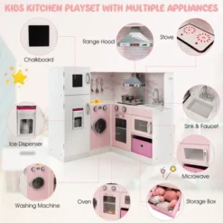 Costway Kids Corner Kitchen Play Set W/ Lifelike Sound & Sparkling Light Gift For Age 3+ -Best Toys Store GUEST cf3e4023 da6d 4648 93ae 9a8acb5b9a3d