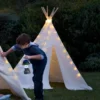 Children Cotton Canvas Play Tent With Wooden Poles