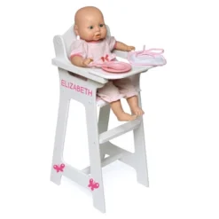Badger Basket Doll High Chair With Accessories And Free Personalization Kit - White/Pink/Gingham -Best Toys Store GUEST d16e3583 9928 4acf 93aa 2db197d0096b