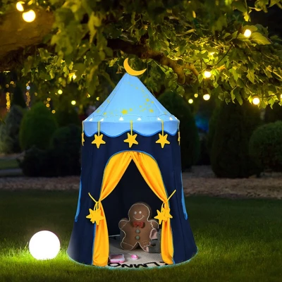 Costway Kids Foldable Pop Up Play Tent W/ Star Lights Carry Bag Indoor Outdoor 7 Costway Kids Foldable Pop Up Play Tent W/ Star Lights Carry Bag Indoor Outdoor - Image 5