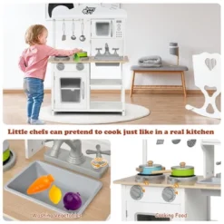 Costway Wooden Pretend Play Kitchen Set For Kids Toddlers W/ Accessories & Sink 15 Costway Wooden Pretend Play Kitchen Set For Kids Toddlers W/ Accessories & Sink -Best Toys Store GUEST dabe260c 65f3 4f2f b949 a873a59c240a