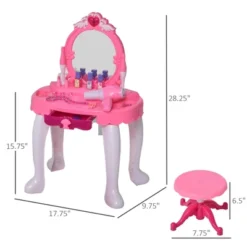 Qaba Children Dressing Table Set Girls Pretend Princess Vanity Table With Music Lightening Pink 12 Qaba Children Dressing Table Set Girls Pretend Princess Vanity Table With Music Lightening Pink -Best Toys Store GUEST daf182ab 763c 48b2 94fe 79a94fafb036