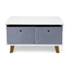 Morgan Mid-Century Kids' Activity Table With Fabric Storage Bins White/Gray - Humble Crew