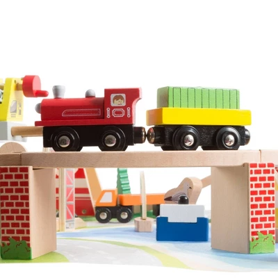 Hey! Play! Kids Deluxe Wooden Train Set With Play Mat 5 Hey! Play! Kids Deluxe Wooden Train Set With Play Mat - Image 3