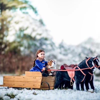 The Queen's Treasures 18 In Doll Covered Prairie Wagon/Sleigh And 2 Horses 7 The Queen's Treasures 18 In Doll Covered Prairie Wagon/Sleigh And 2 Horses - Image 5