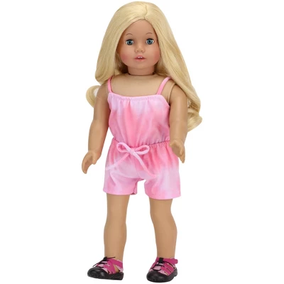 Sophia’s Tie Dye Romper For 18" Dolls, Pink 3 Sophia’s Tie Dye Romper For 18" Dolls, Pink