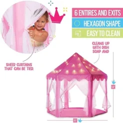 Large Playhouse Tent - Princess Castle Pink With Star Lights And Carry Bag - Play22USA 15 Large Playhouse Tent - Princess Castle Pink With Star Lights And Carry Bag - Play22USA -Best Toys Store GUEST e6837a75 ef5f 48f9 ae59 393994ae7f30