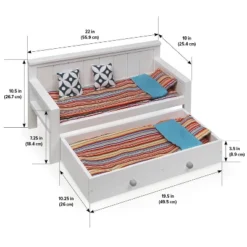 Sofa/Daybed With Trundle For 18" Dolls - White/Multi 17 Sofa/Daybed With Trundle For 18" Dolls - White/Multi -Best Toys Store GUEST e7c8bfca 56be 4b6a 8a92 f7c055588558