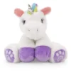 Plushible 10" White Stuffed Unicorn Plush Animal With Rainbow Hair