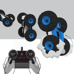 Sharper Image RC Race Car Flip Stunt Rally Vehicle - Blue