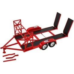 Tandem Car Trailer With Tire Rack Red "So-Cal Speed Shop" 1/18 Diecast Model By ACME