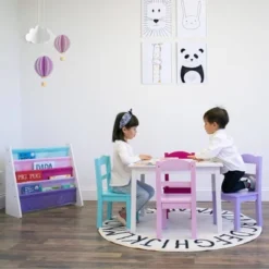 5pc Forever Kids' Wood Table And 4 Chair Set White - Humble Crew -Best Toys Store GUEST f4ec1e93 d458 40ae 8575 8c4f7329786e