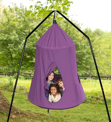 HearthSong HugglePod HangOut Nylon Hanging Tent And Family HangOut Steel Stand Set 5 HearthSong HugglePod HangOut Nylon Hanging Tent And Family HangOut Steel Stand Set - Image 3